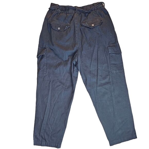 Gap High Rise Straight Leg Charcoal Cargo Pants - Picture 4 of 7